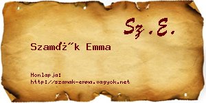 Szamák Emma névjegykártya