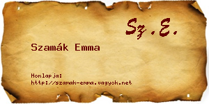 Szamák Emma névjegykártya